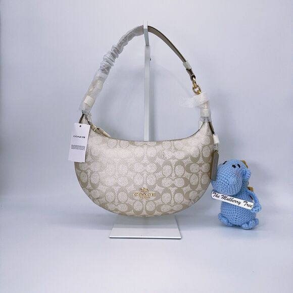 Coach CX584 Payton Hobo Shoulder Bag In Signature Canvas Champagne Gold Purse - Picture 1 of 9